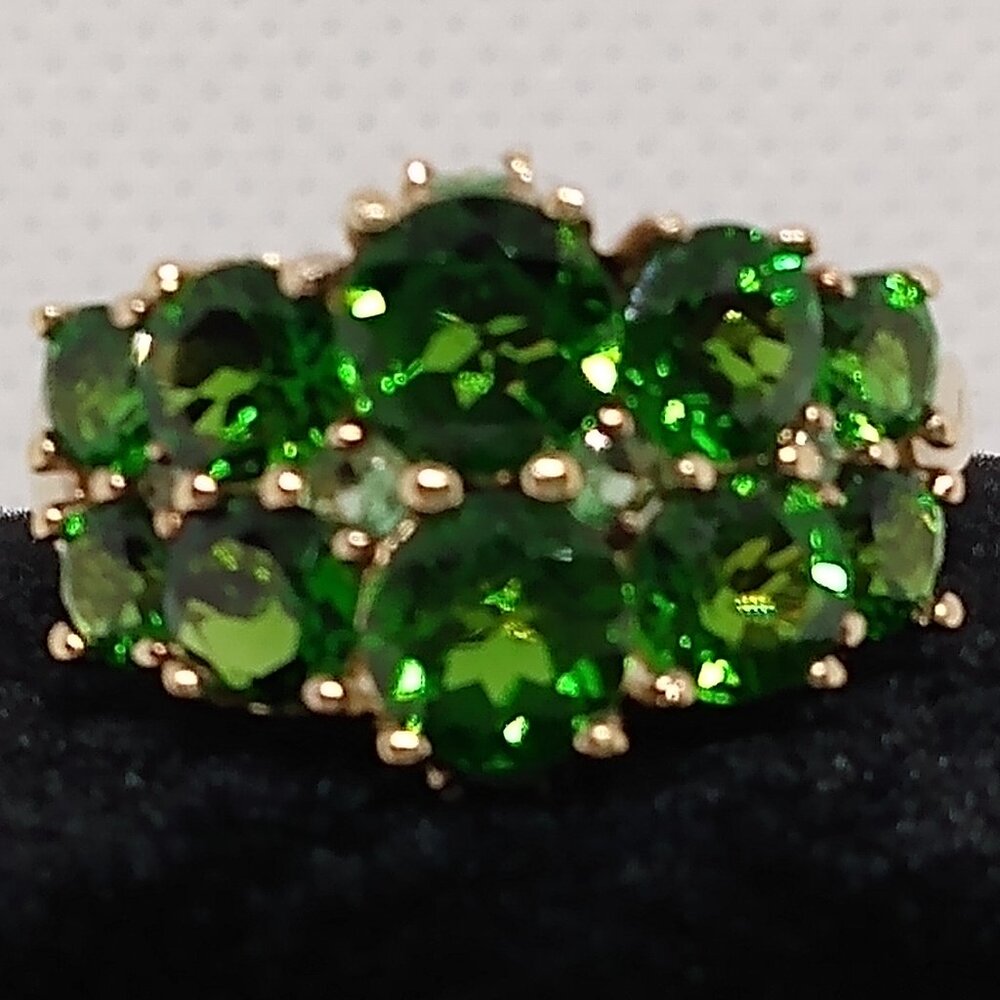 Natural Russian chrome diopside ring size 6 - Picture 1 of 7